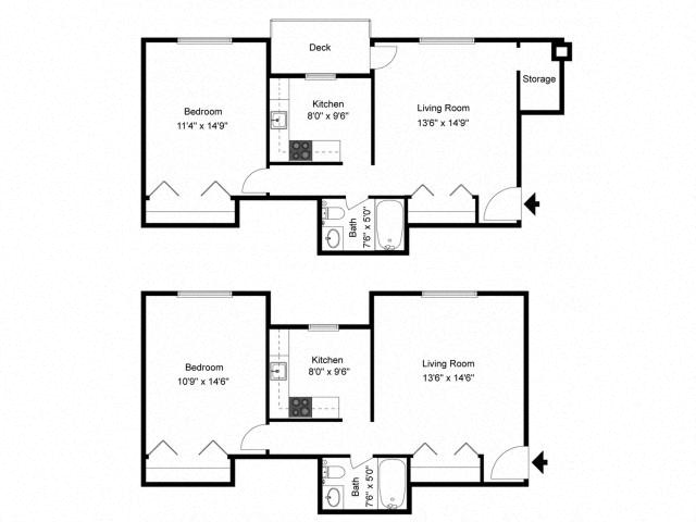 Yarmouth Place 1 Bedroom 1 Bathroom Floor Plan